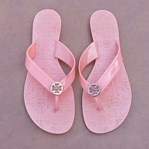 Tory Burch Women's 8 M Pink Plastic Thong Sandals Flip Flops